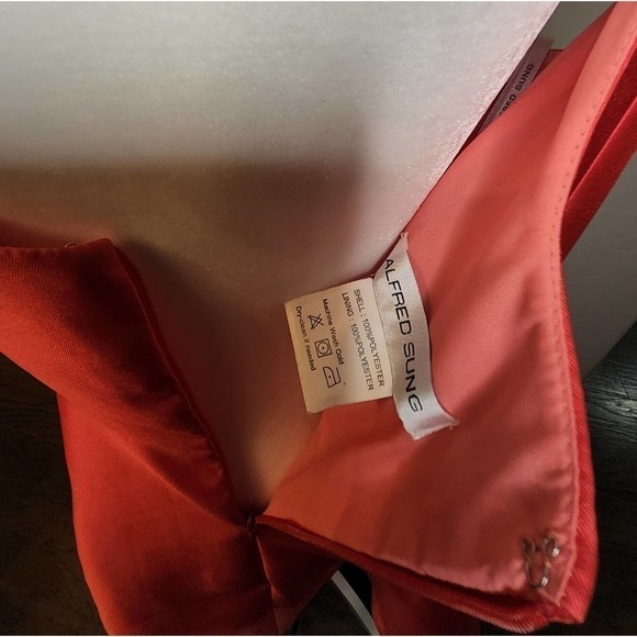 Alfred Sung Bateau Neck Satin High Low Dress Size 12R - Picture 8 of 8